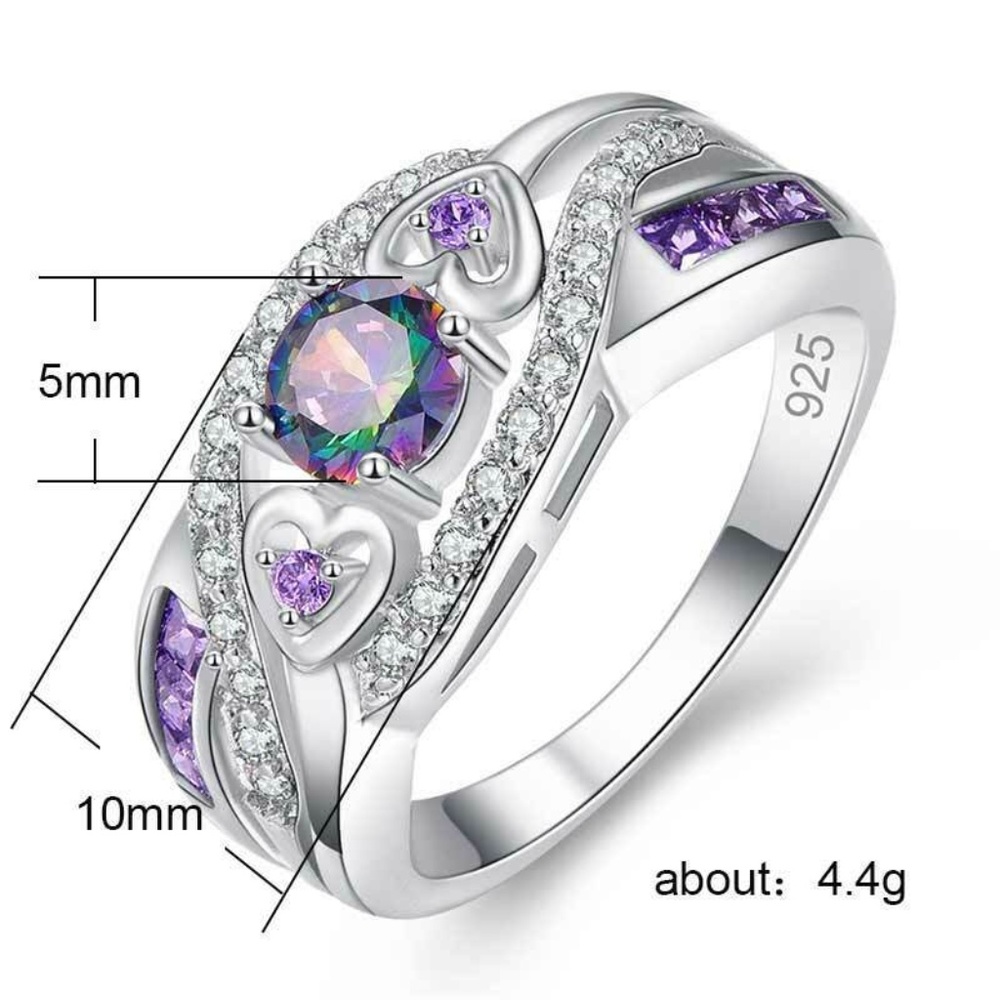 Gorgeous 925 Silver Mystic Topaz Ring New - Picture 2 of 2